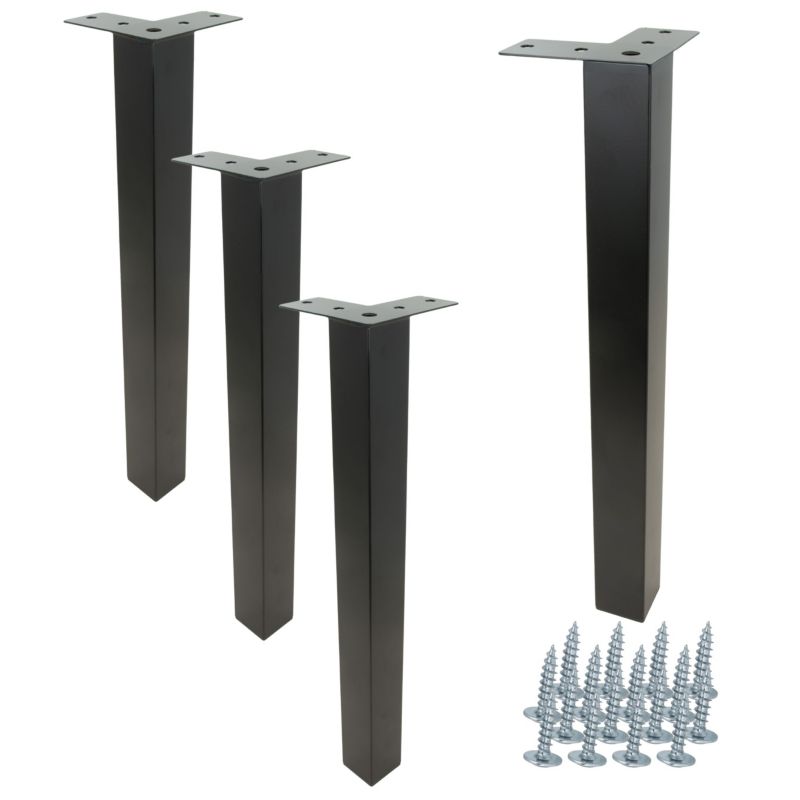 Noga meblowa B&B Prosta kwadratowa czarna metalowa 40 cm 4 szt