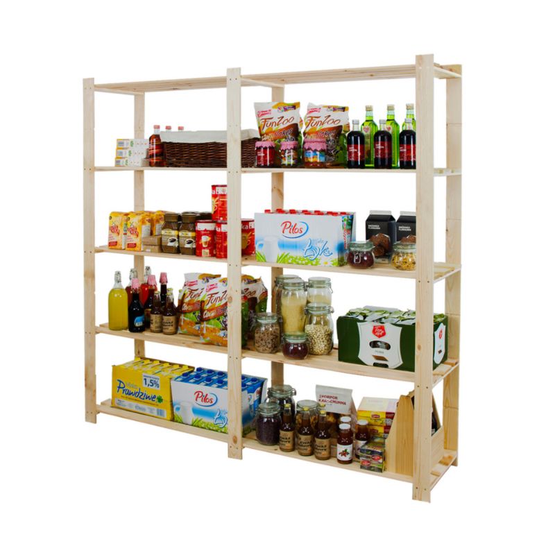 Regał drewniany MODO24 naturalne drewno pojemny do książek i zabawek 1 szt.