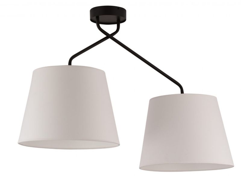 Lampa sufitowa wisząca Sigma Lighting Lizbona 4046 czarno-biała dekoracyjna 2xE27 x 1 szt.