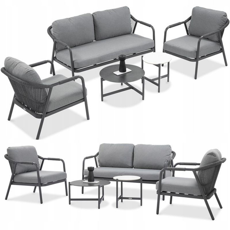 Zestaw Mebli Ogrodowych Wypoczynkowych GRAFTON Sofa Stolik Fotel na Taras 1 szt