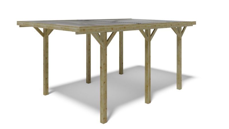 Carport Wiata garażowa ALTANKA 3,04x5,12 m - 15,56 m2 - pokrycie PVC