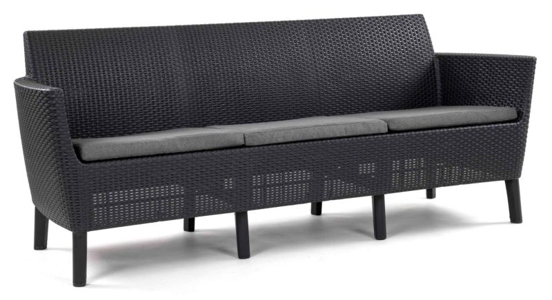 Sofa ogrodowa Keter Salemo 187x67x76cm 3-osobowa Grafitowy 1 szt.