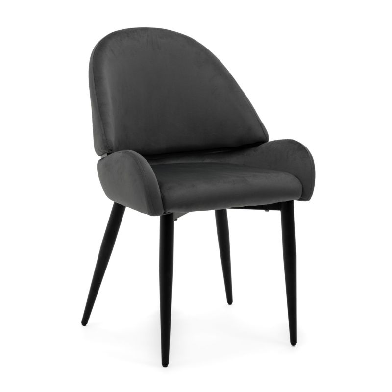 Krzesło tapicerowane New Home BERGAMO szare welurowe 1 szt.