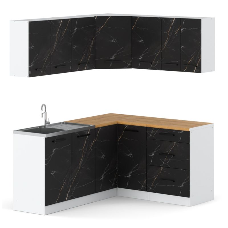 Zestaw Kuchenny Hurtownia-Mebli Z Blatem Kuchnia narożna Diana 320cm Biały Mat San Sebastian 320x47x145 cm 1szt.