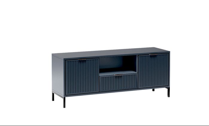 Szafka RTV Furnidea 135 cm indigo frez metalowe nogi LINK 1 szt.
