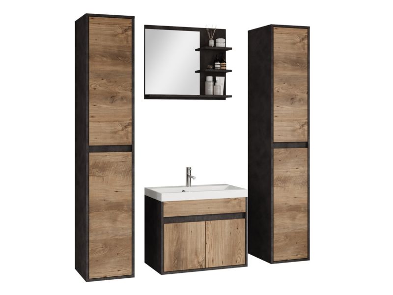 Meble łazienkowe MIRJAN 24 z umywalką Cyprus XL matera/kastanien breslau 1 kpl.