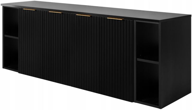 Szafka łazienkowa Furnidea 160 cm wisząca pod umywalkę czarna mat Flow 1 szt.