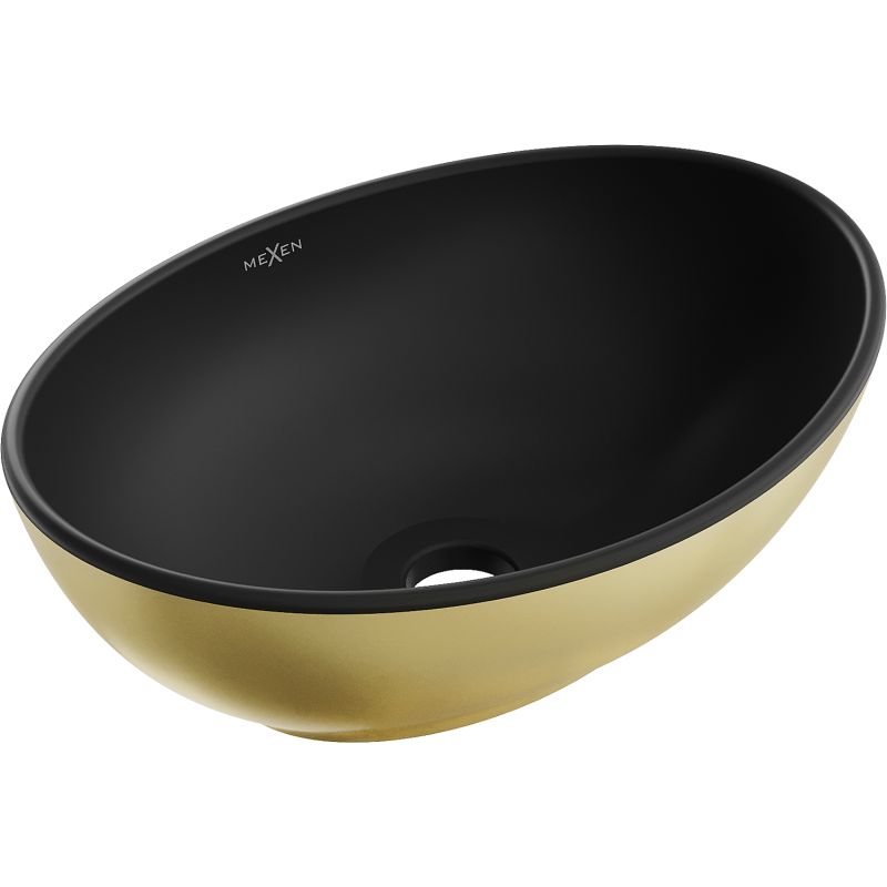 Umywalka nablatowa Mexen Elza czarny/złoty 40,5x33 cm 21014026 1 szt.