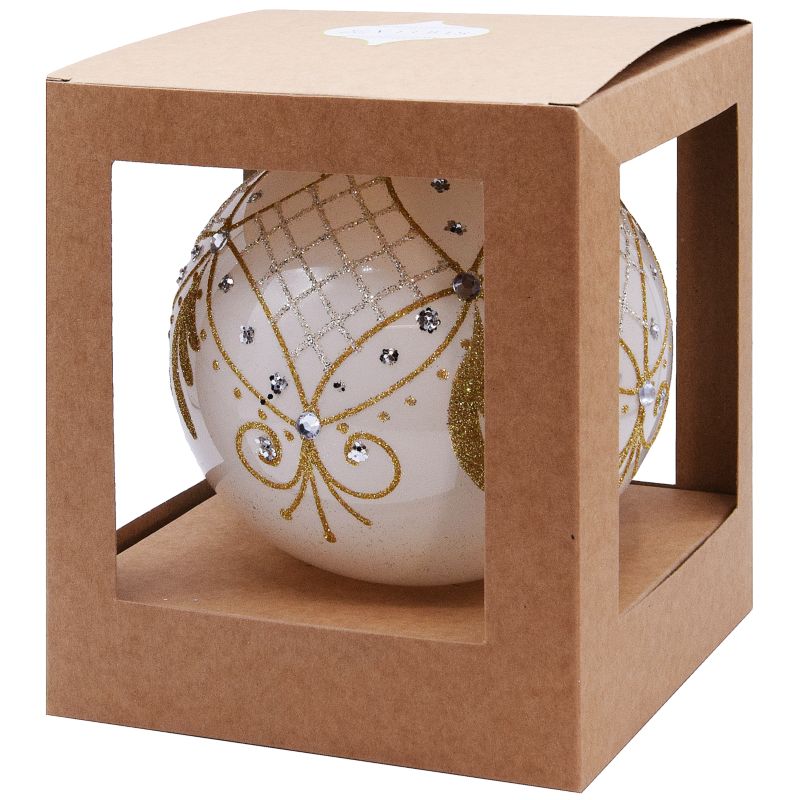 Bombka szklana 15 cm dekorowana 1 szt.