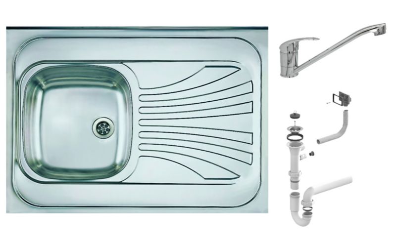 Zlewozmywak stalowy Alveus Primal 10 srebrny bateria