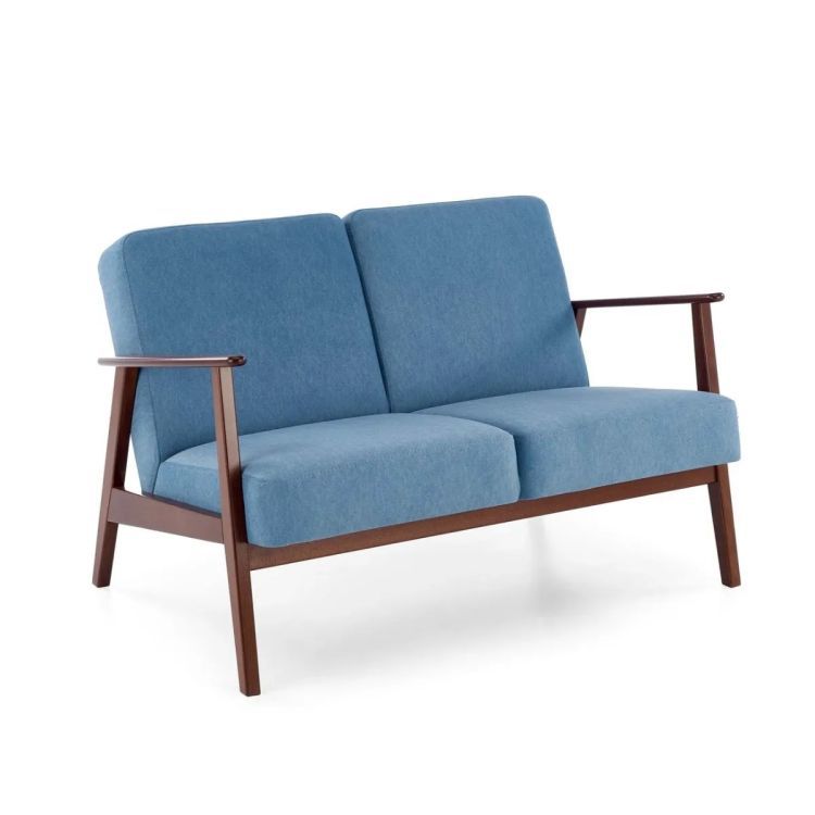 Sofa Halmar MILANO 2S niebieska/orzech dwuosobowa 1 szt