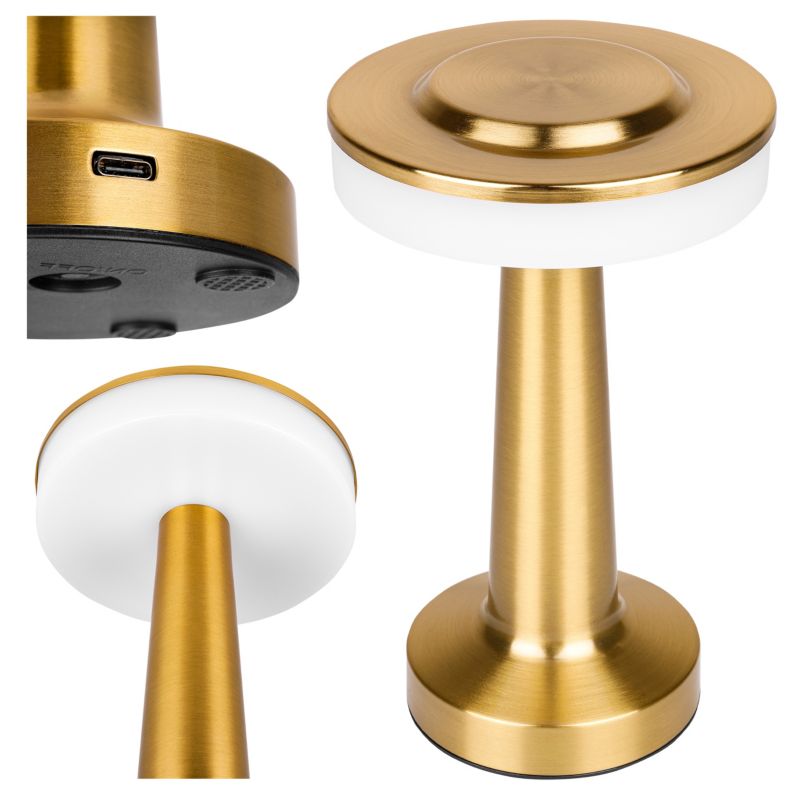 Lampa biurkowa LED MasterLED Zulu 1.1W 200mm 3CCT 2800-6000K z akumulatorem złota 1 szt.