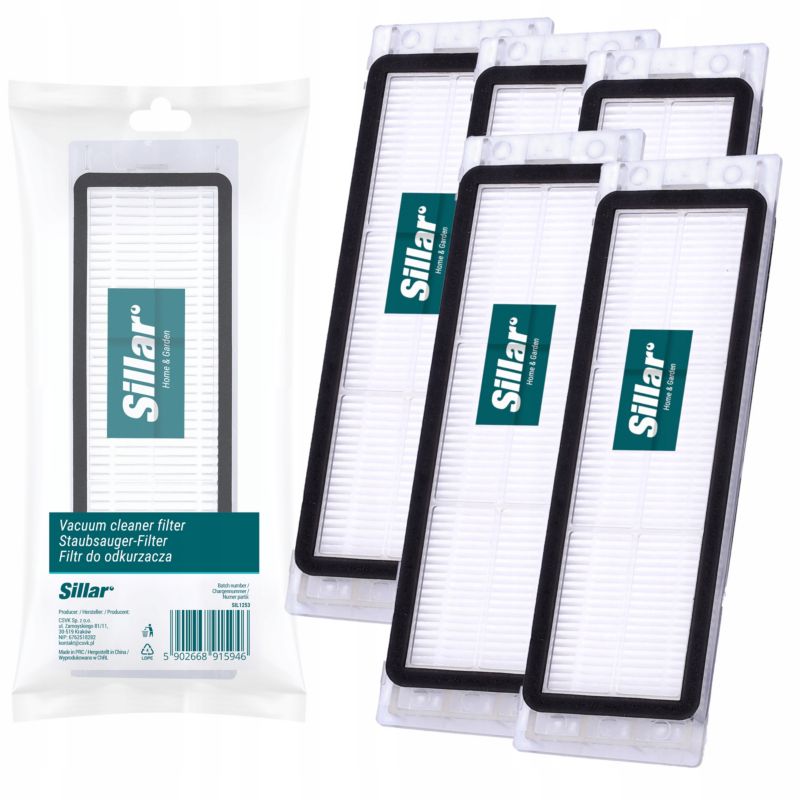 Filtr do odkurzacza, Sillar, HEPA, zamiennik do Xiaomi Robot Vacuum Cleaner, Mi Roborock, Xiaowa, Mi Robot Vacuum 2, 5szt