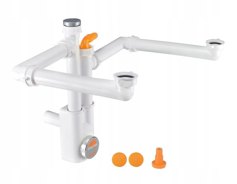 Syfon zlewozmywakowy Lira do zlewu 2-komorowego z przyłączem do zmywarki lub pralki 1szt