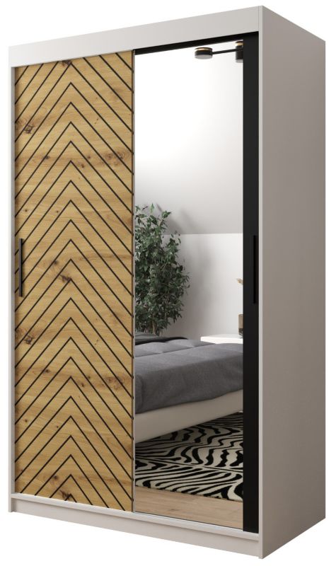 Szafa przesuwna Garderoba Abiks Jodełka 2 120 biały + artisan 1 szt.