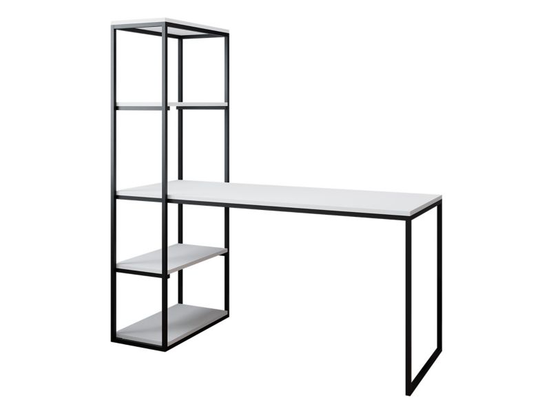 Biurko z regałem MIRJAN 24 Arne czarny/biel arktyczna 1 szt.