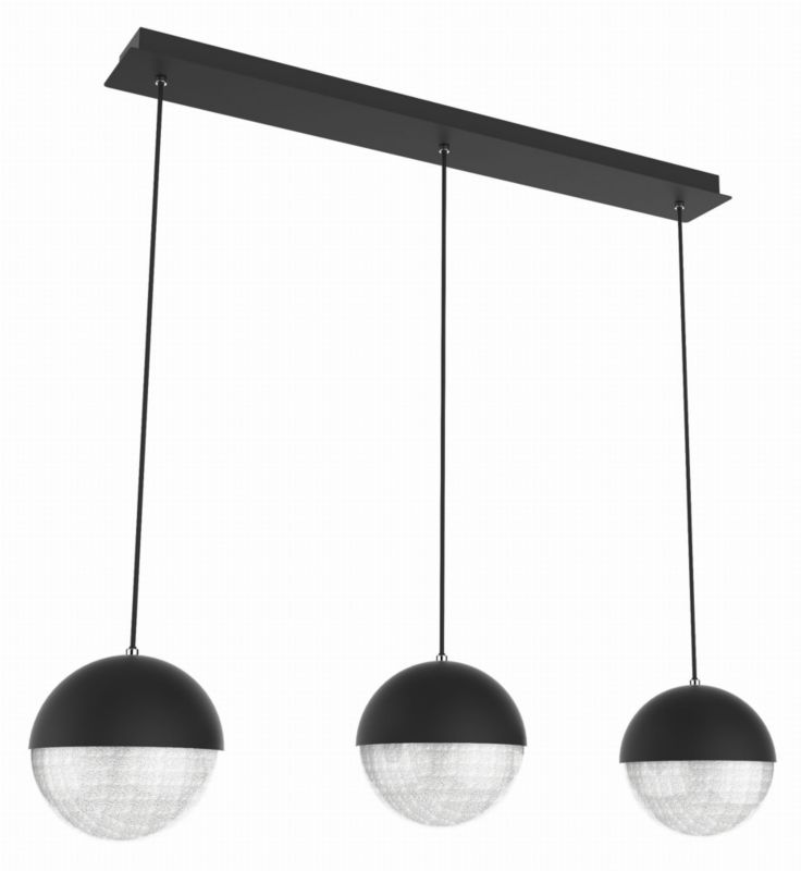 Lampa sufitowa wisząca Candellux Furni czarno-przezroczysty wym: 120 x 71 x 15 cm wbudowany LED 15W 1 szt.