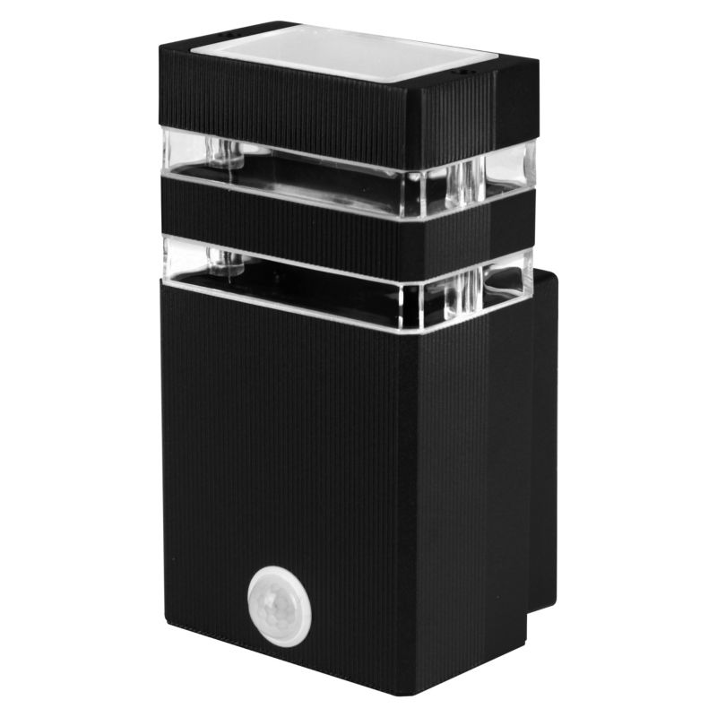 Kinkiet oprawa architektoniczna GU10 LED MasterLED Inez IP54 czarna czujnik ruchu PIR 1 szt.