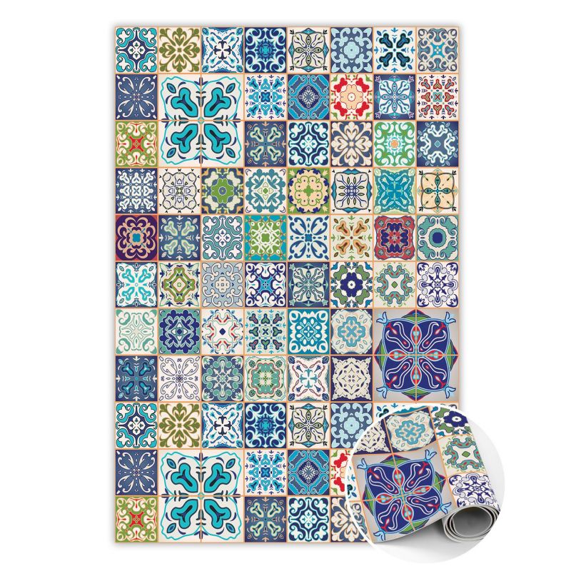 Dywan Tulup Winylowy z Nadrukiem 80x120 cm Portugalski wzór Uniwersalny z Modnym Wzorem 1 szt.