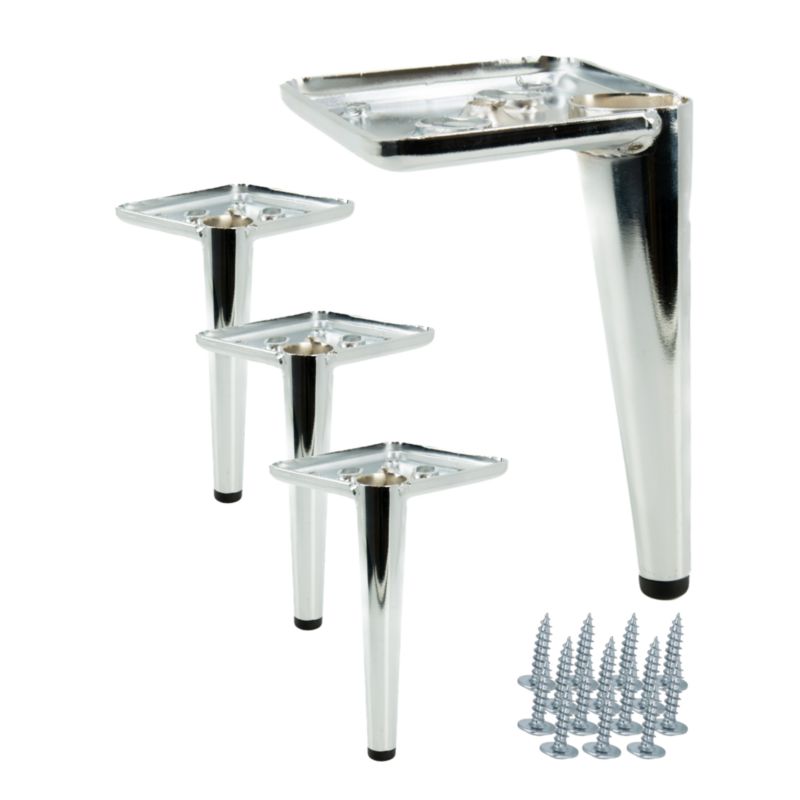 Noga meblowa B&B Szpilka srebrny chrom wysokość 15 cm 4 szt