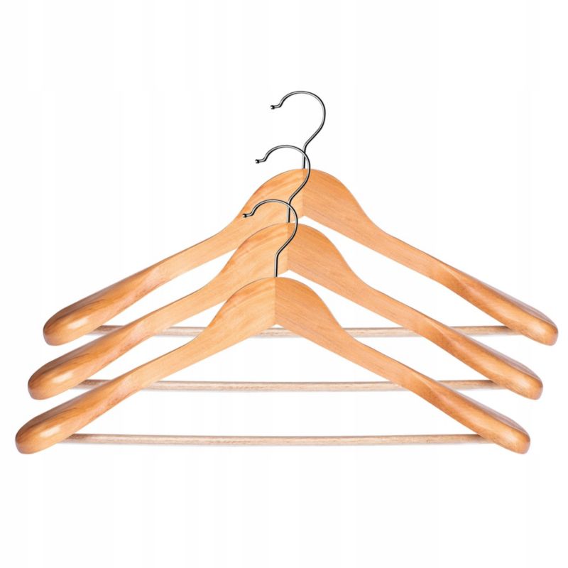 Wieszaki Na Ubrania KADAX Drewniane Odzież Do szafy Zestaw 3x 1szt.