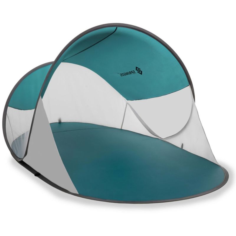 Namiot pop-up plażowy Springos ochrona UV parawan samorozkładający turkusowo-szary 1 szt.