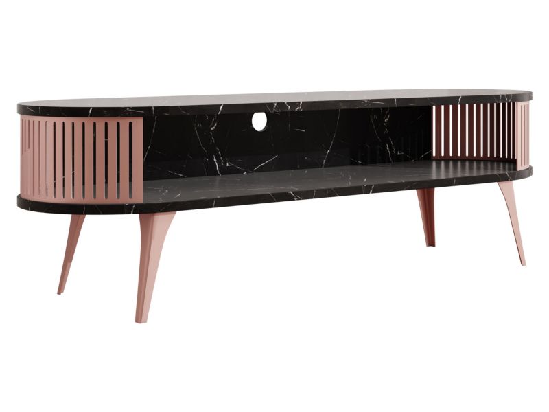 Szafka RTV MIRJAN 24 owalna Roenni Ember miedziany/black pietra grigia 1 szt.