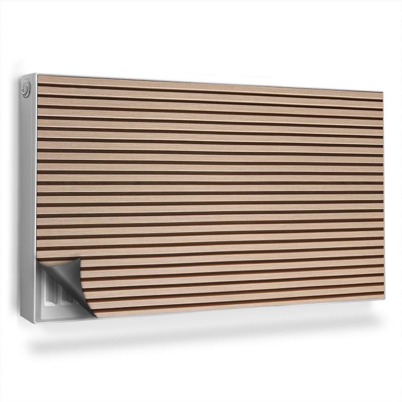 Dekoracyjna osłona mata na kaloryfer Wallfluent 110x60 cm Jasne drewniane poziome lamele 1 szt.