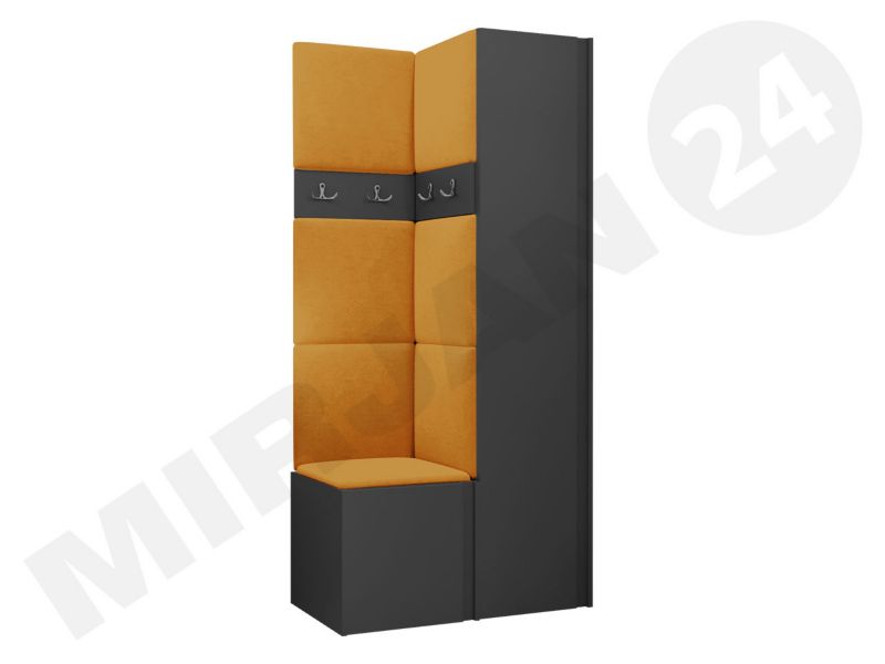 Garderoba MIRJAN 24 Orion XXIV grafit + żółty 1 kpl.