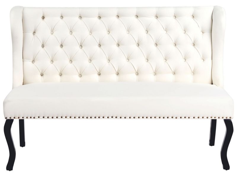 Ławka tapicerowana Torsby Kremowy dla 2 osób 1 szt.