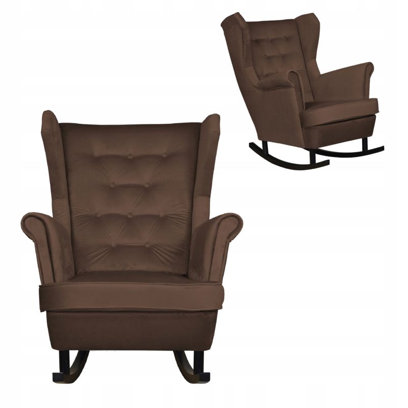 Fotel uszak do salonu bujany Family Meble Diana brązowy 1szt