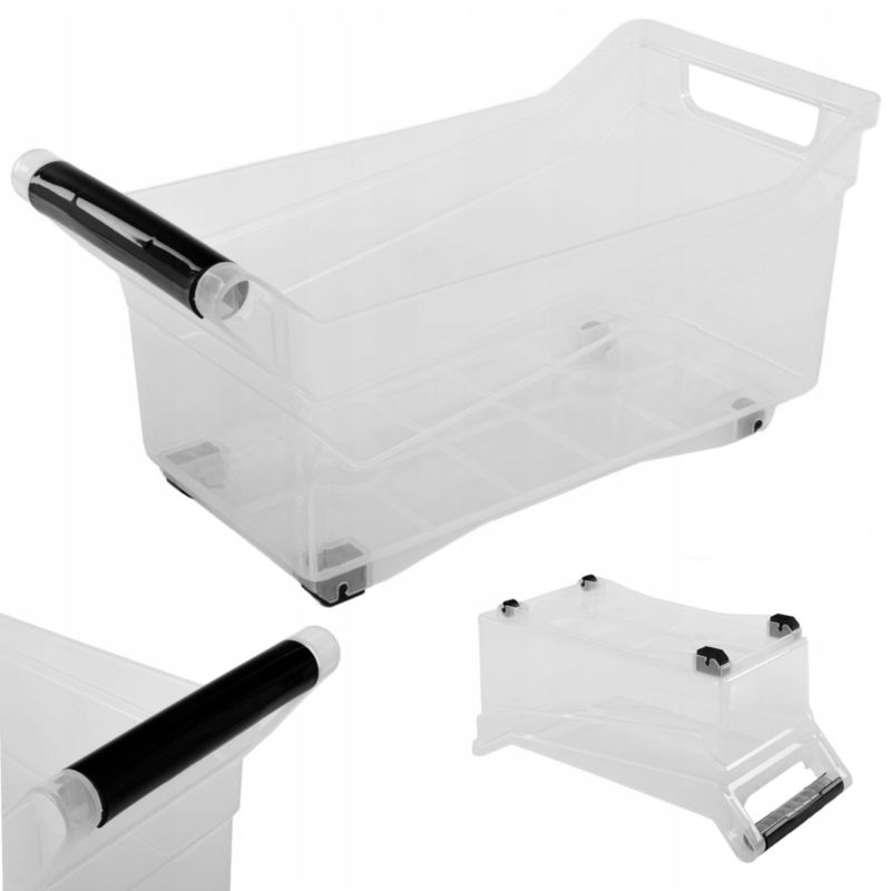 Organizer KADAX Systemowy Pojemnik Na Kółkach Do szafy 10L Z Uchwytami Przezroczysty 1 szt.