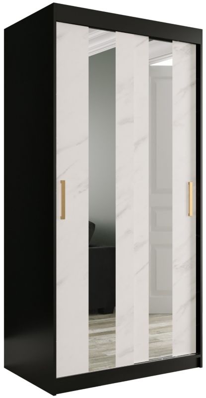 Szafa przesuwna Garderoba Abiks Marmur POLE 120 czarny + biały 1 szt.