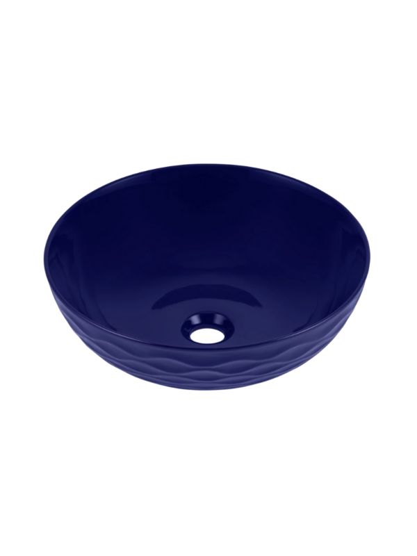 Umywalka nablatowa Uptrend ARYA L cobaltowy połysk, z ozdobną fakturą strukturalną 1 szt.