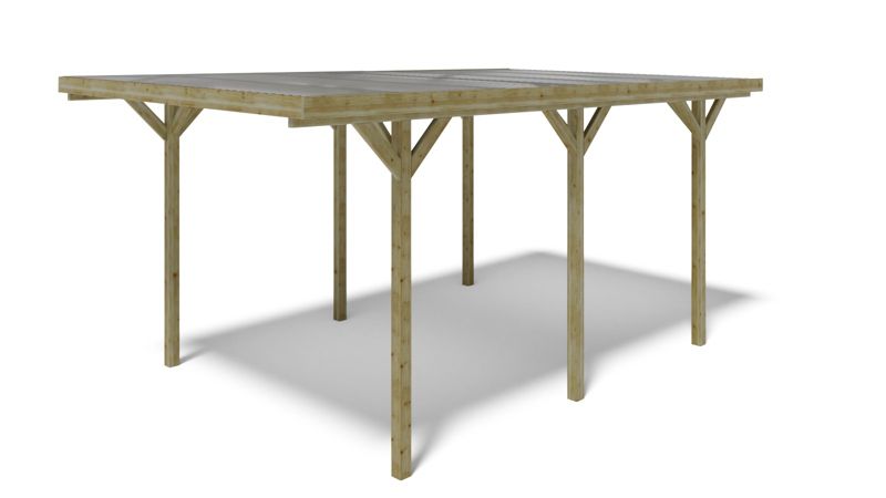 Carport Wiata garażowa ALTANKA 3,04x5,12 m - 15,57 m2 - pokrycie PVC