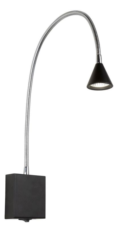 Kinkiet ścienny Lucide Buddy czarny-chromowany LED 3W 4000K 300lm IP20 wym: 45 x 40 x 54 cm - 1 szt.