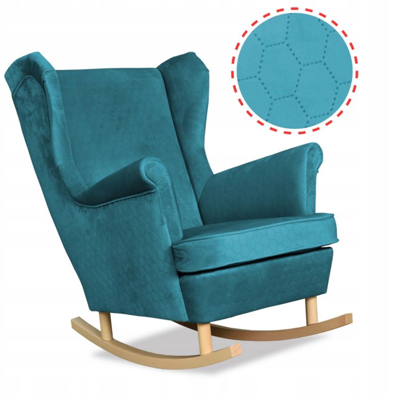 Fotel uszak do salonu bujany Family Meble Angelo turkus 1szt