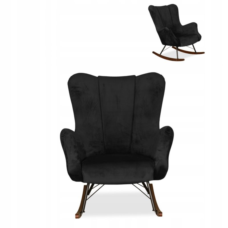 Fotel uszak do salonu bujany Family Meble Vika czarny 1szt