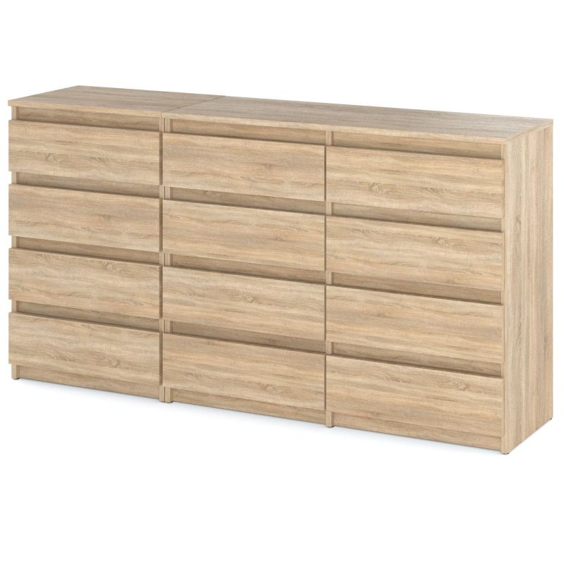 Duża Komoda Z 12 Szufladami Stiv-Meble Dąb Sonoma Szafka Rtv 180X33.5X92,5 Cm 1 szt.