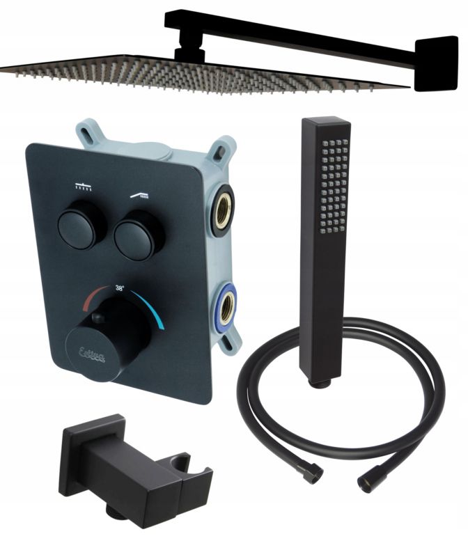 Zestaw prysznicowy podtynkowy Estiva LUPEN Black czarny 1 kpl