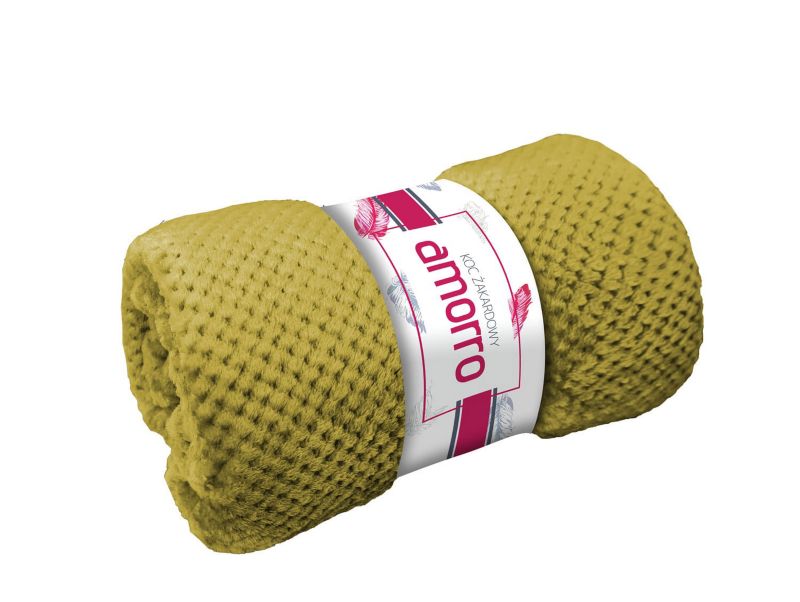 Koc żakardowy narzuta Darymex 200x220 Amorro kolor oliwka 1 szt.