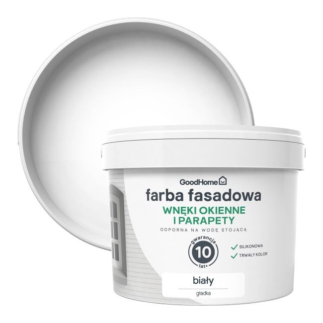 Farba elewacyjna GoodHome O&D biała 2,5 l