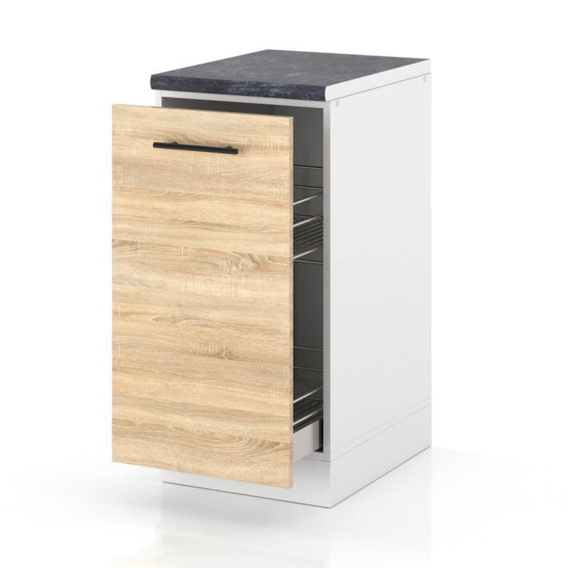 Szafka Kuchenna Hurtownia-Mebli Stojąca Cargo D40 CARGO sPremium 40cm Biały Mat Dąb Sonoma 40x52x85 cm 1szt.