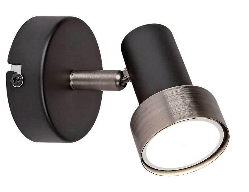 Kinkiet ścienny Rabalux Konrad czarny matowy-srebrny styl nowoczesny 1 x GU10 x IP20 wym: 11,5 x 5,5 x 11,5 cm - 1 szt.