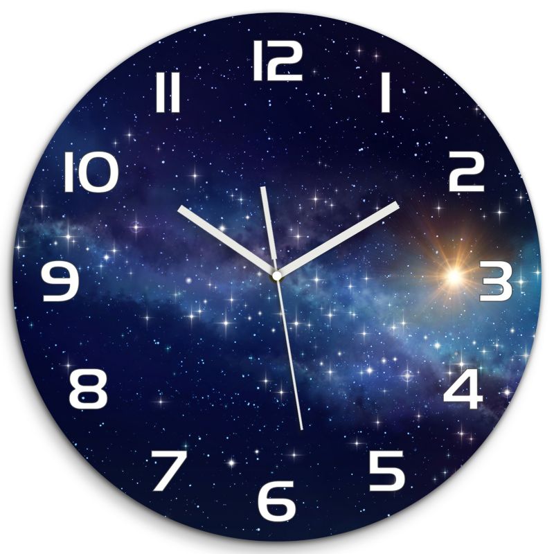 Zegar szklany Tulup Galaktyka fi30 cm cichy 1 szt.