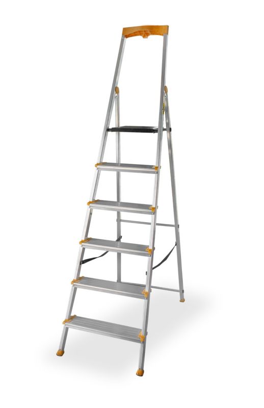 Drabina aluminiowa jednostronna 6 stopniowa DRABEST MAX szerokie stopnie 150kg 1 szt.