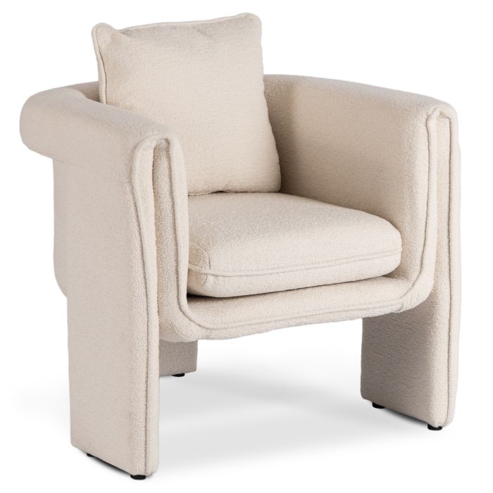 Fotel Mebel Elite GALA Wypoczynkowy Tapicerowany Do Toaletki Salonu Sypialni Beżowy 1 szt