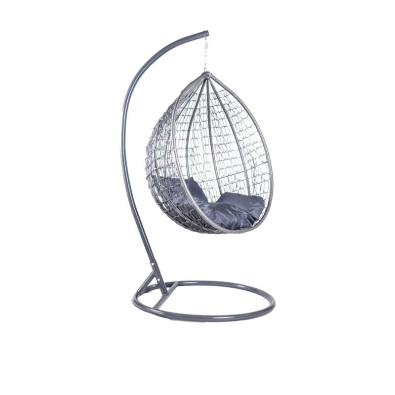 Fotel wiszący Bettso Cobe ogrodowy grafitowa poduszka szary 1szt.