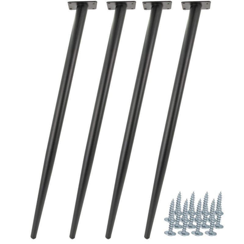 Noga meblowa B&B Szpilka skośna czarna 70 cm 4 szt