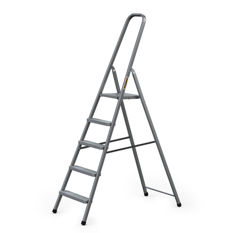 Drabina domowa stalowa jednostronna, DRABEST, 5 stopni, nośność 125 kg, 1 szt.
